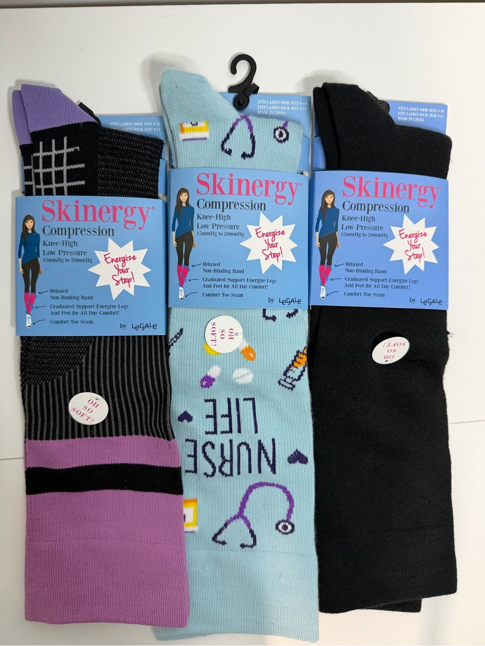 NWT Skinergy Women’s 15-20 mmHg Compression Socks – 3 Pair Bundle